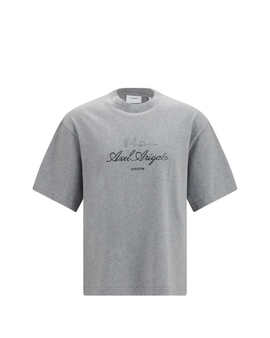 Axel Arigato Gray Logo-Print Cotton T-Shirt for men