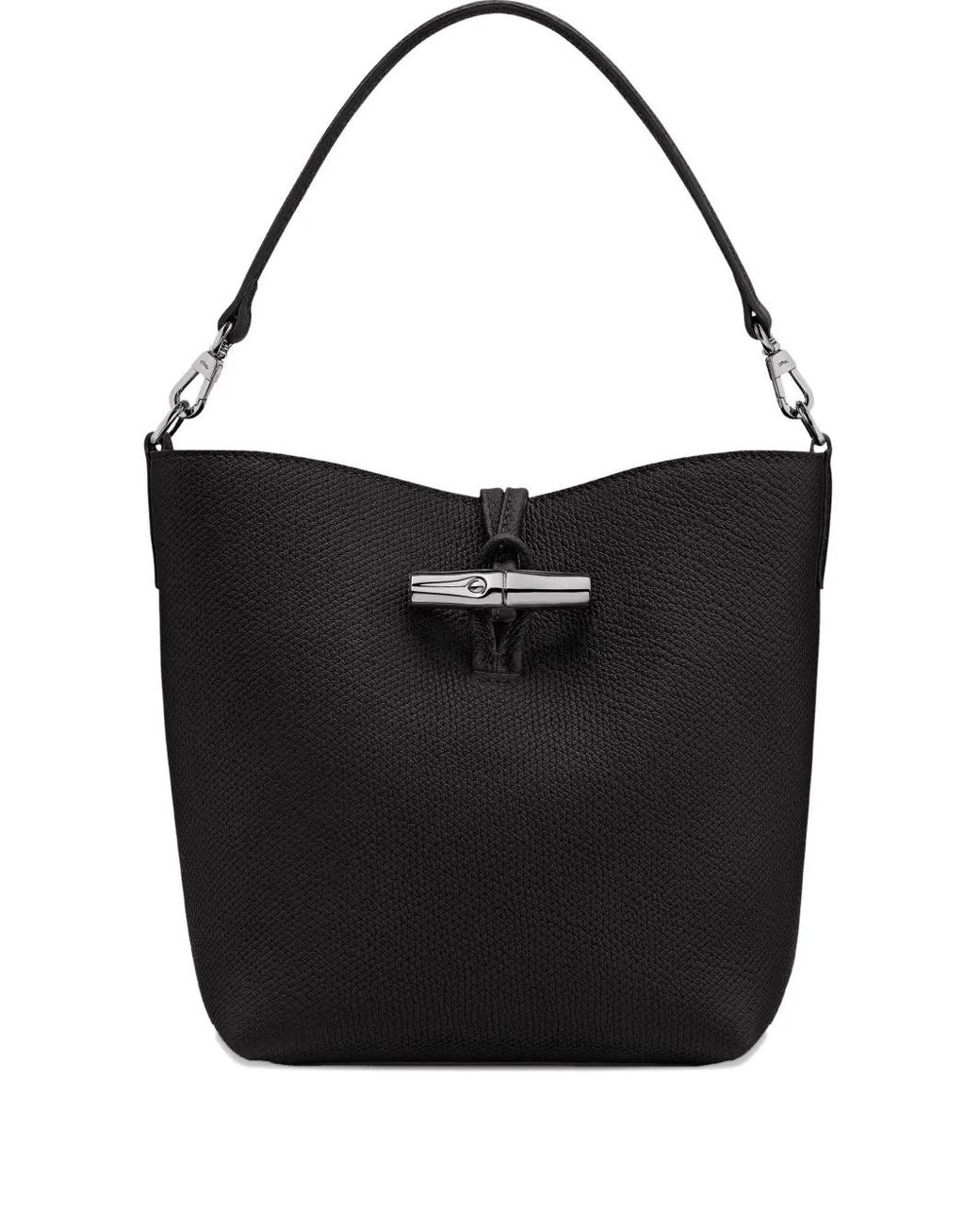 Longchamp Black Small Le Roseau Bucket Bag
