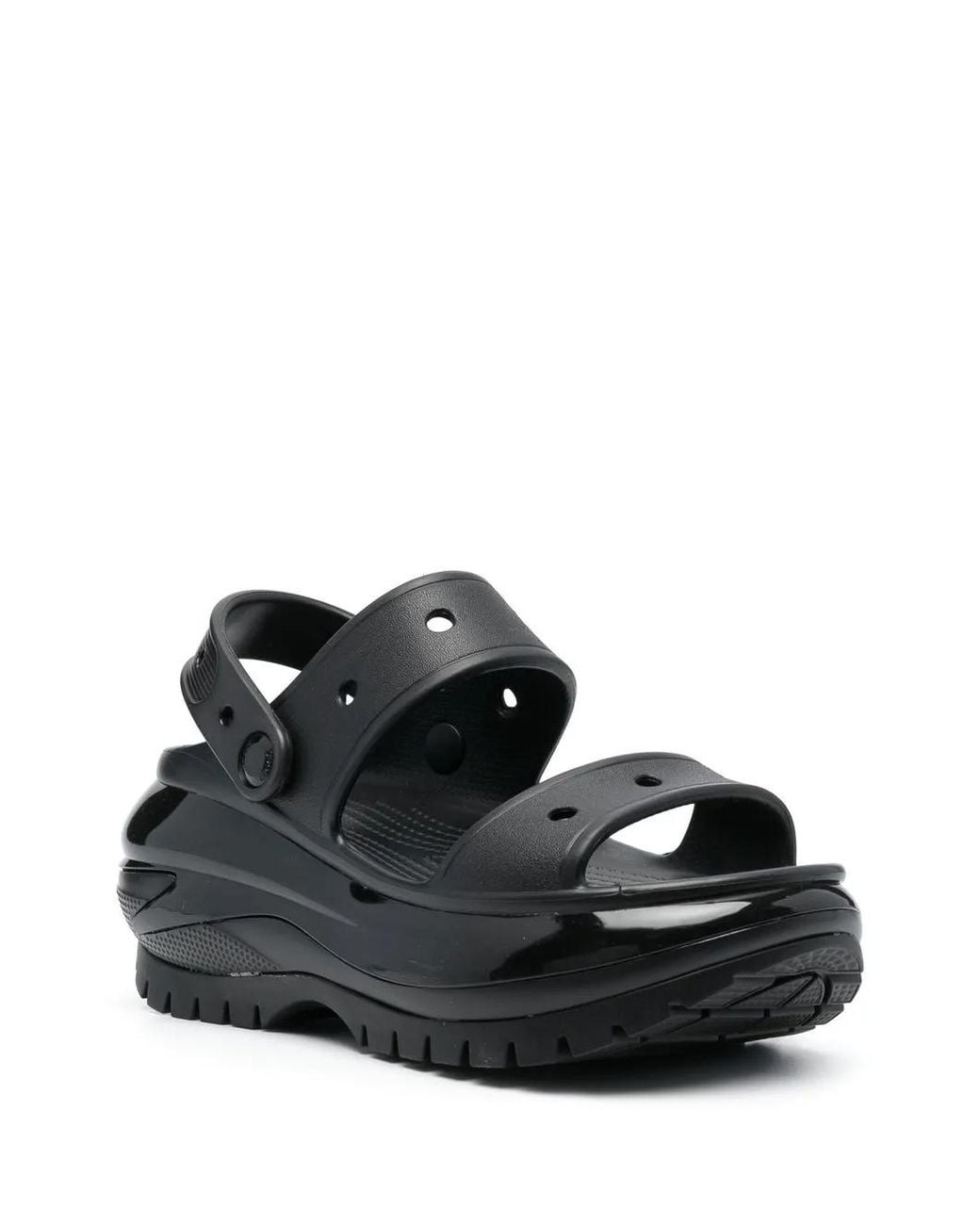 CROCSTM Black Mega Crush Rubber Sandals