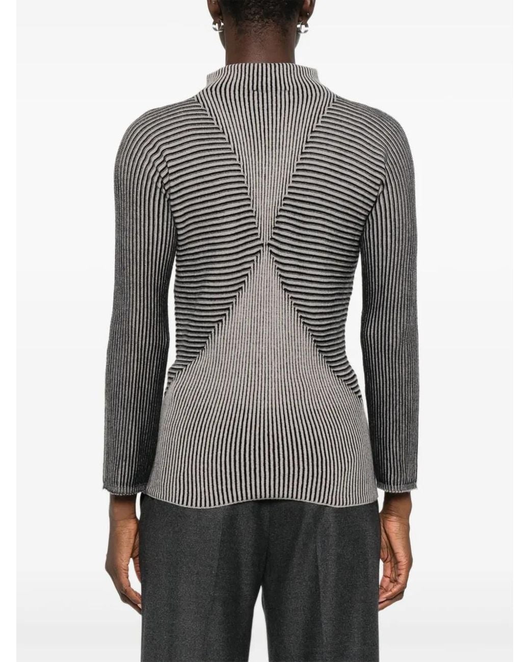 Emporio Armani Gray Striped Top