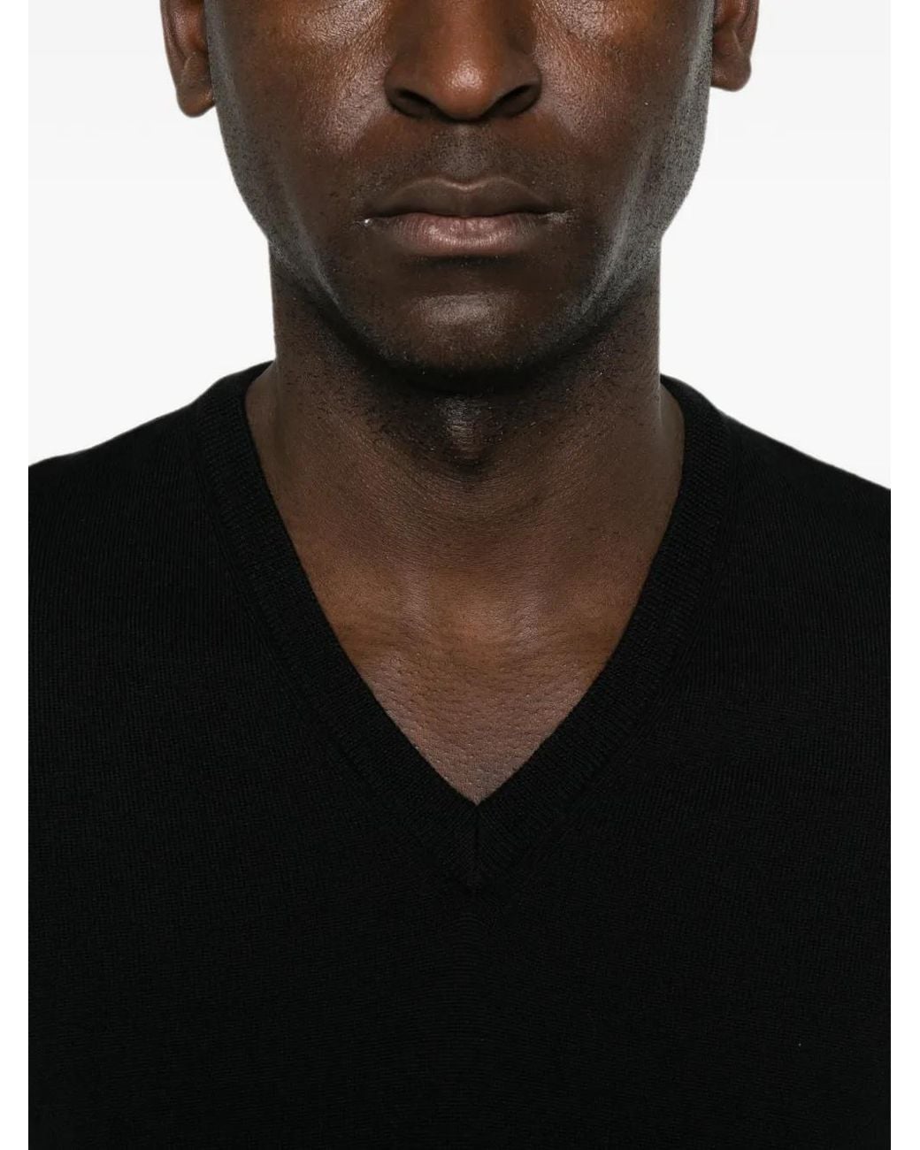 Fileria Black V-Neck Sweater for men