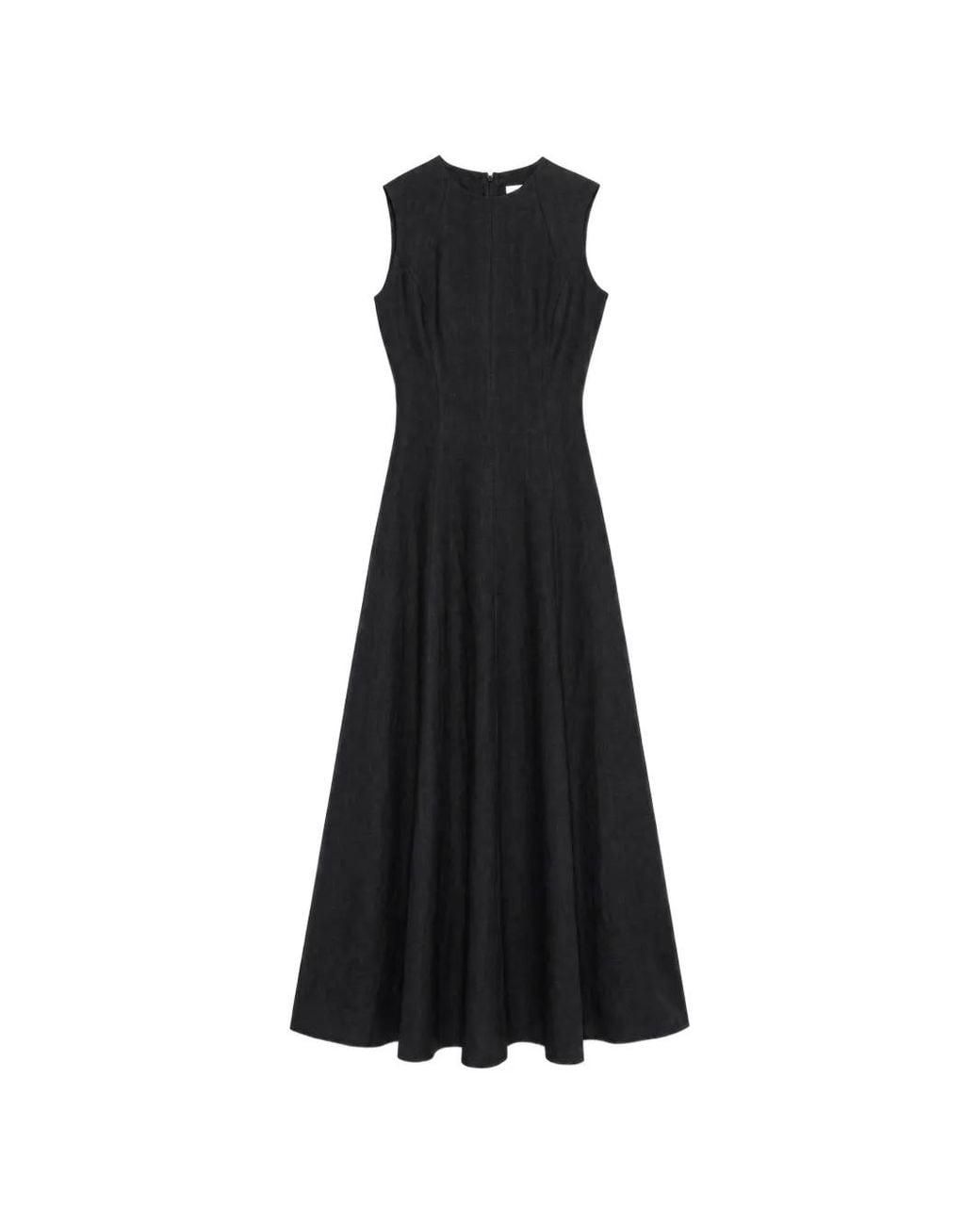 Reformation Black Cecilia Sleeveless Linen Maxi Dress