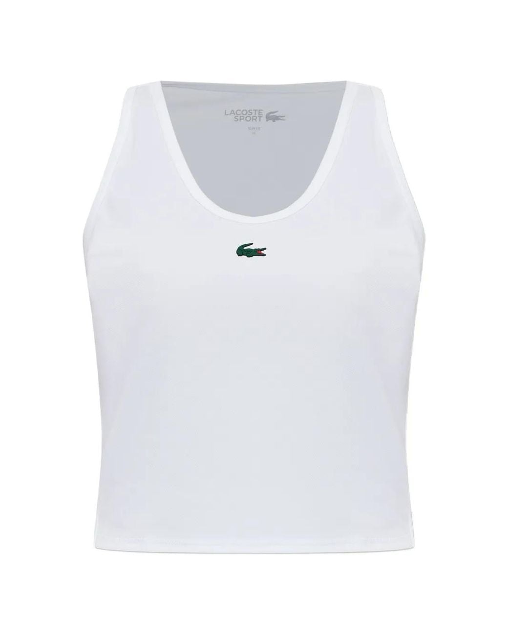 Lacoste White Sport Ultra Dry Uv Protect Tank Top