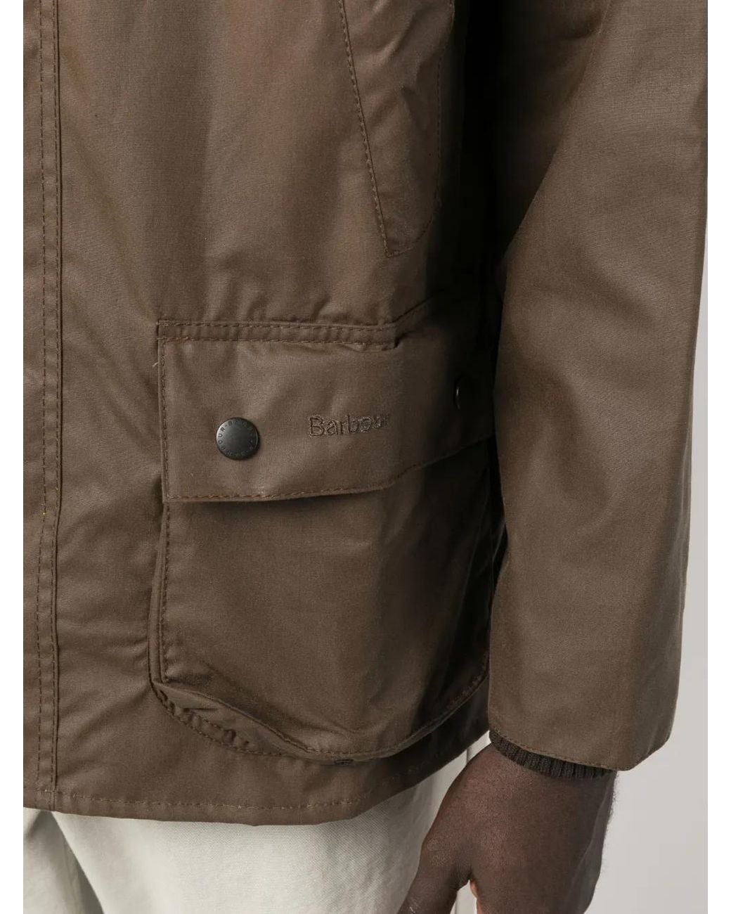 Barbour Brown Bedale Logo-Embroidered Wax Jacket for men