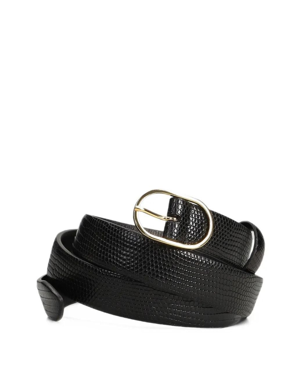 Lardini White Lizard-Effect Buckle Belt for men