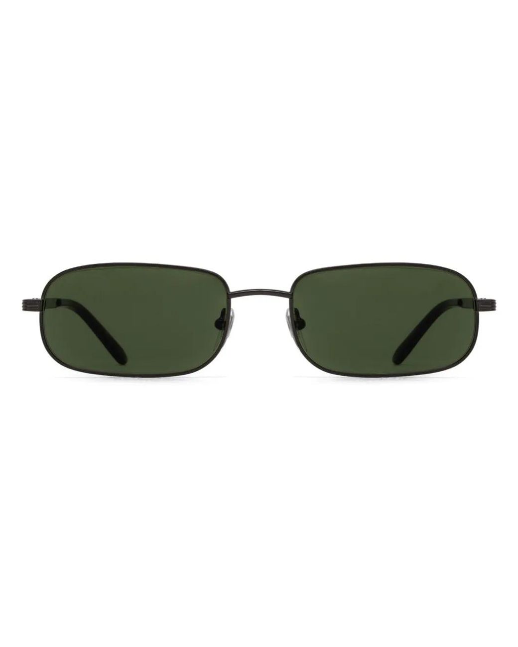 Gucci Green Rectangle-Frame Metal Sunglasses for men
