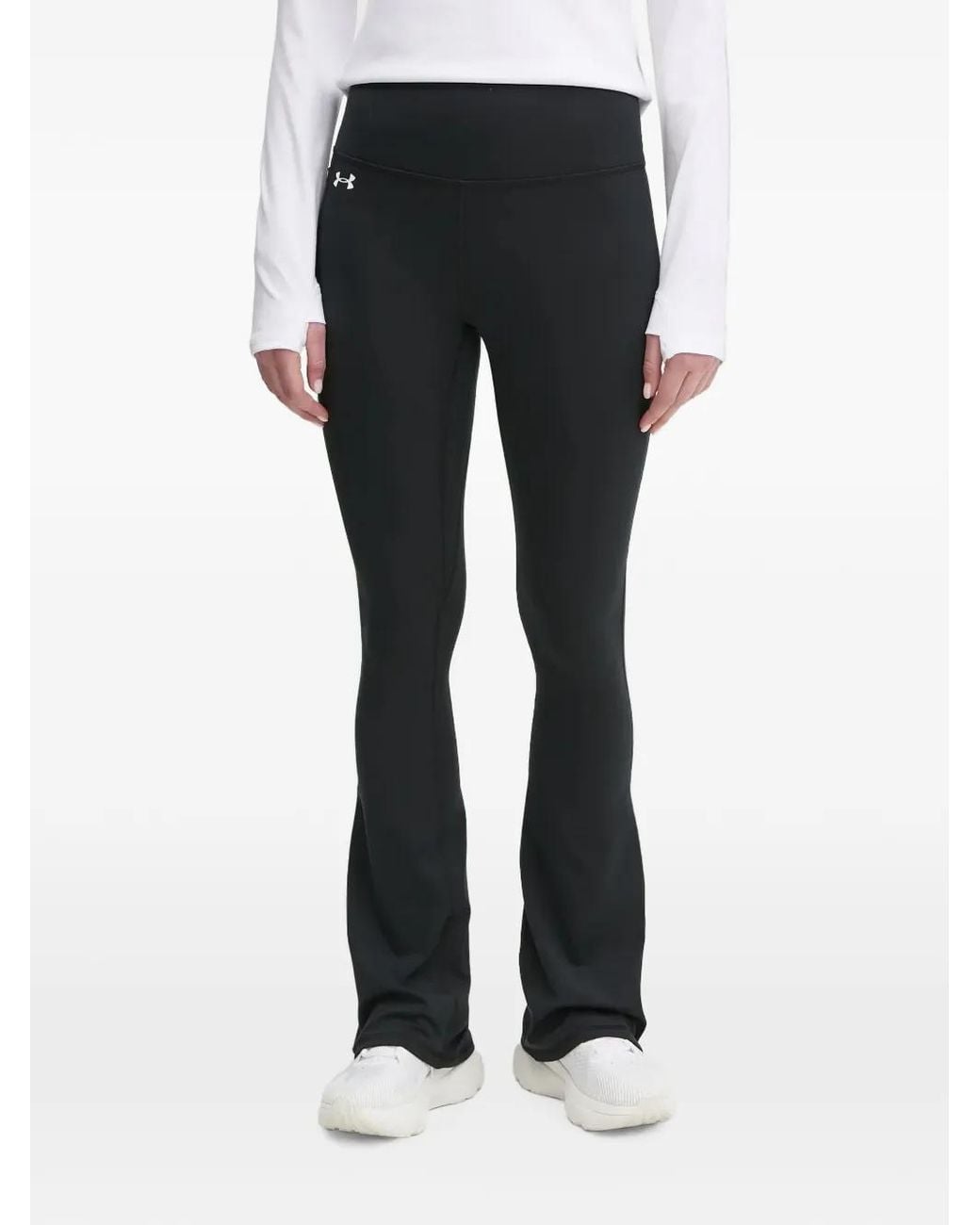 Under Armour Black Motion Logo-Print Flared Leggings