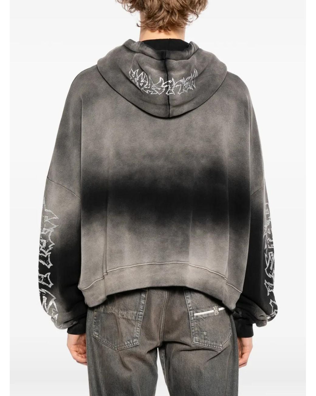 HELLSTAR Black Graphic Hooded Sweatshirt for men