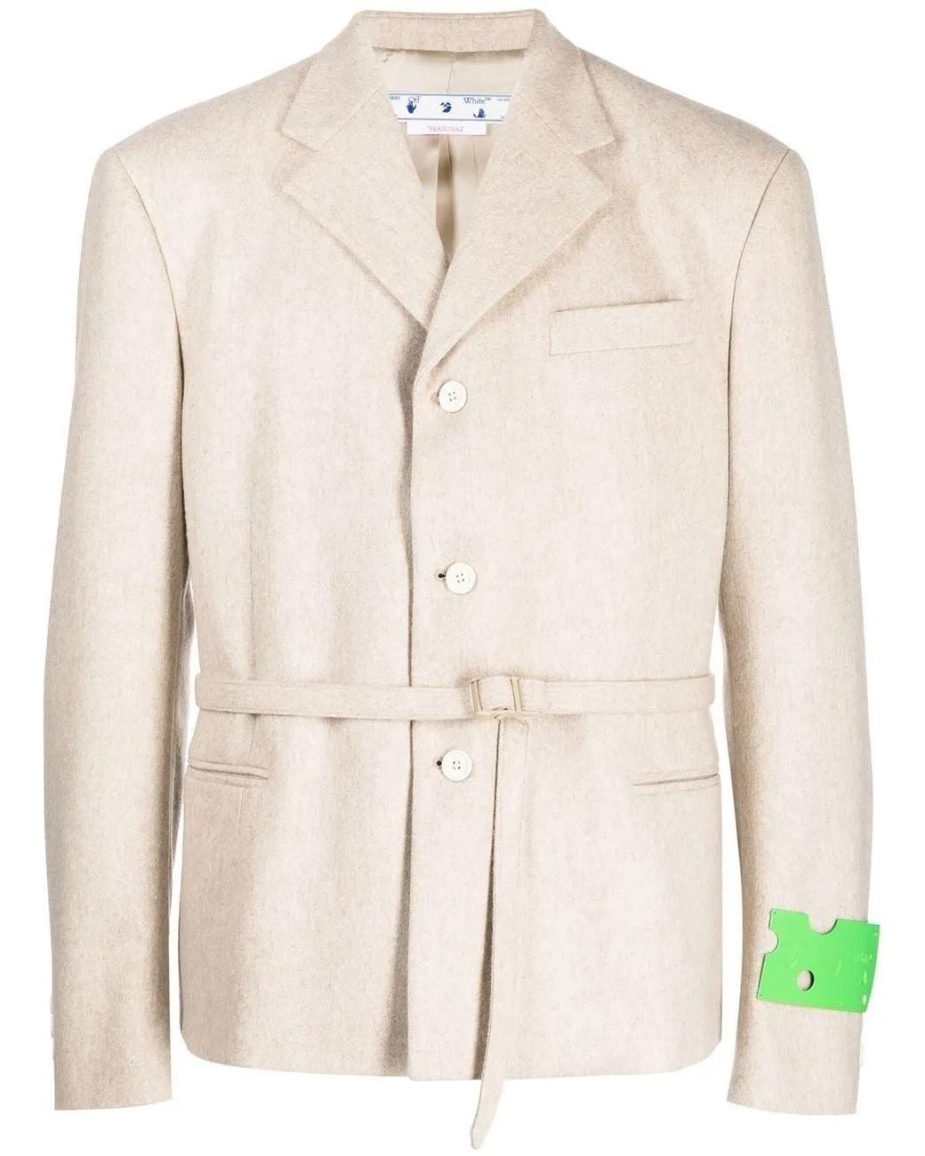 Off-White c/o Virgil Abloh Natural Buckle-Fastened Single-Breasted Blazer for men