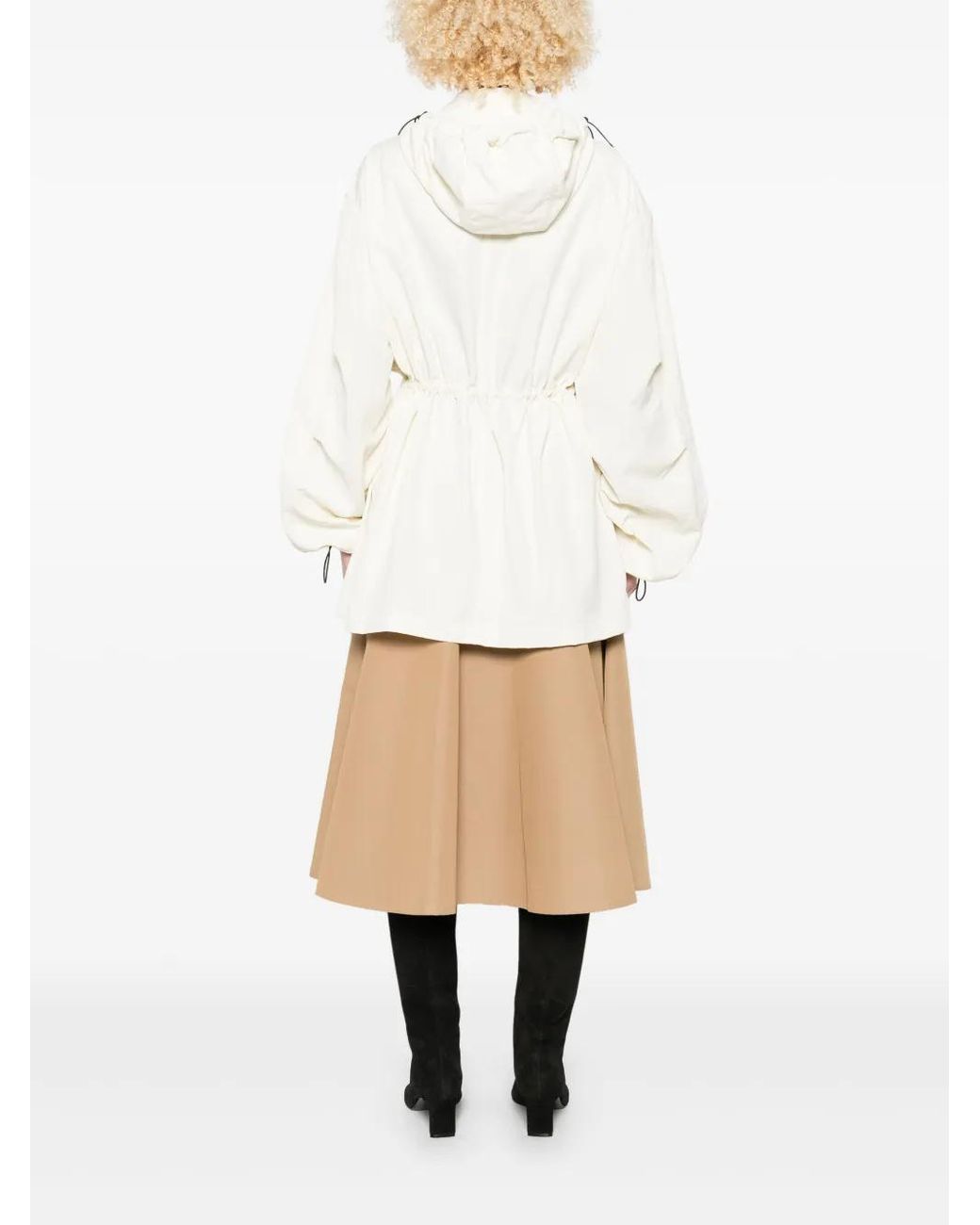 Wardrobe NYC White X Rhw Hooded Drawstring Coat