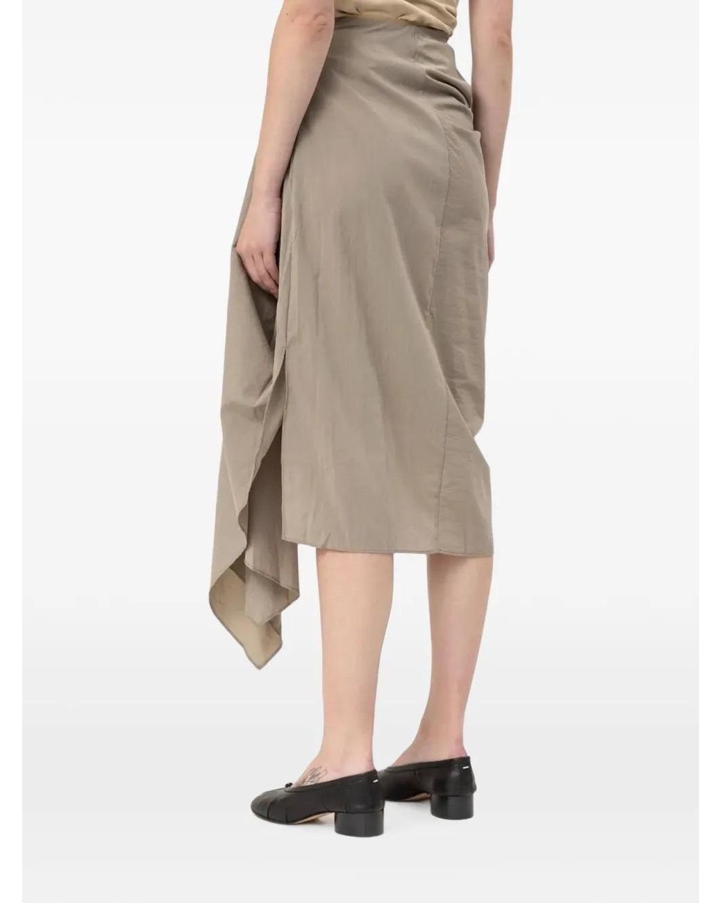 Entire studios Natural Fleur Asymmetrical Draped Skirt