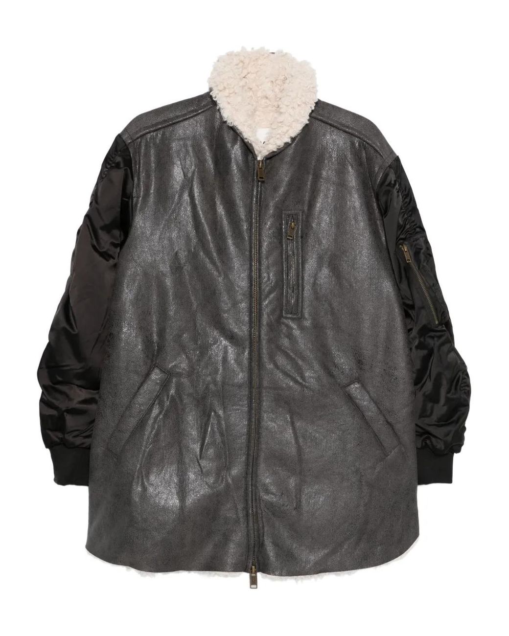 Isabel Marant Gray Metallic-Effect Bomber Jacket