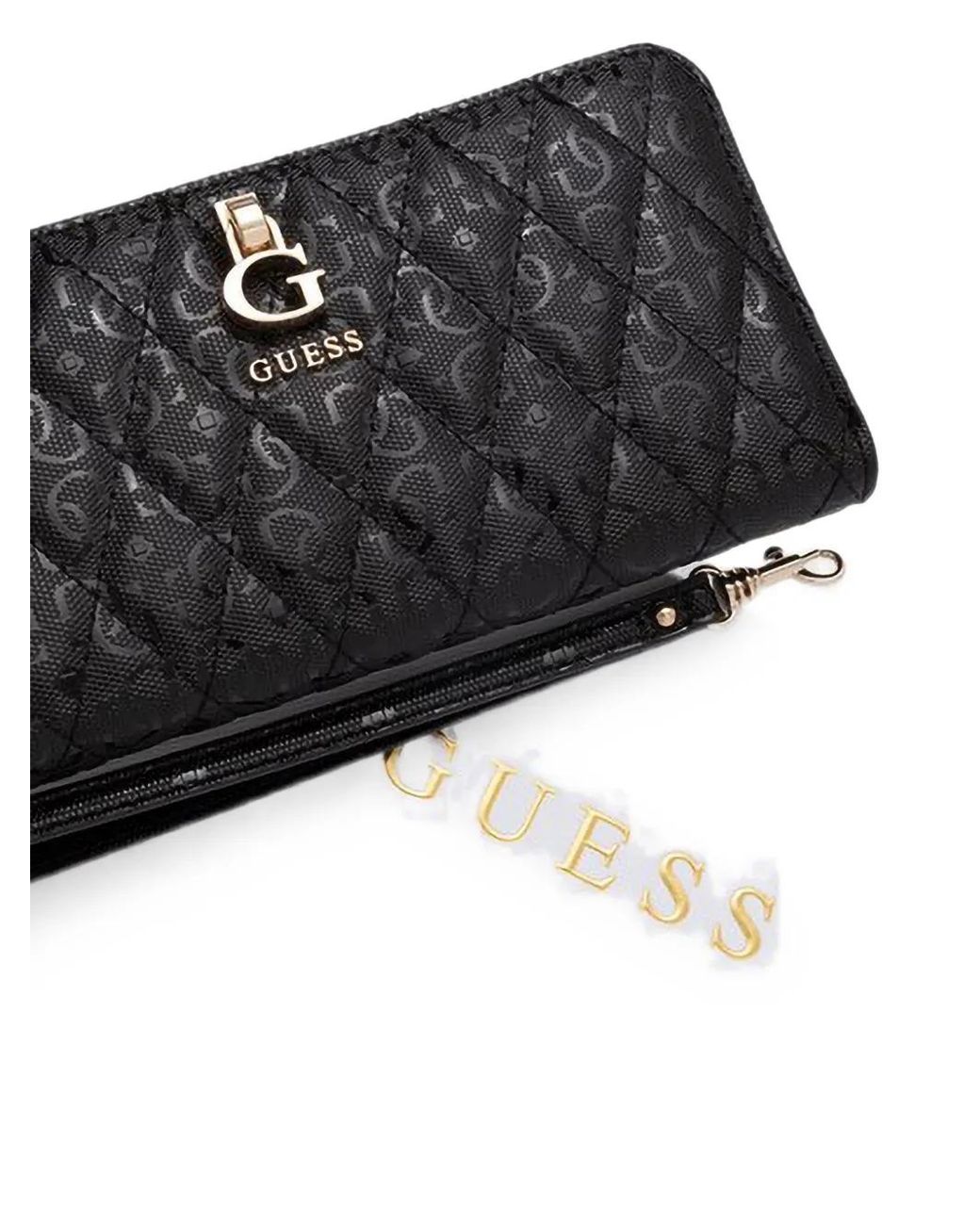 Guess Black Tamara Quilted Logo-Embossed Wallet