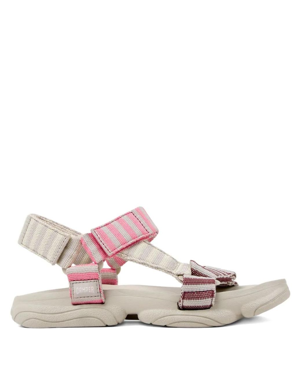 Camper Pink Karst Striped Sandals