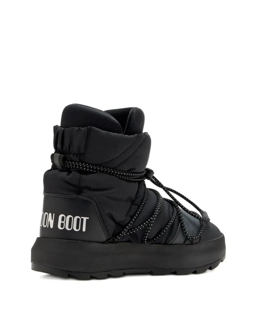 Adidas Black X Moon Boot Quilted Lace-Up Boots