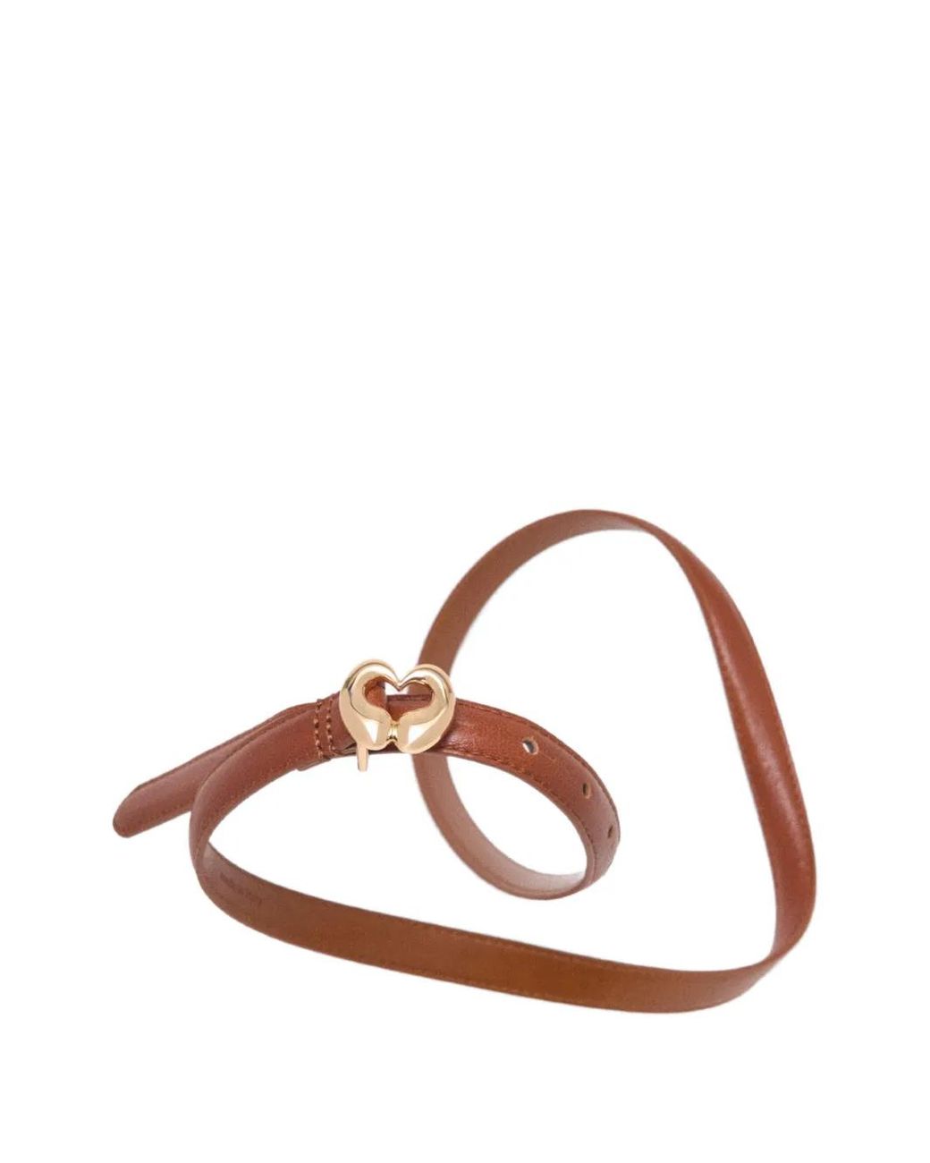Maje White Slim Smooth Leather Logo Belt