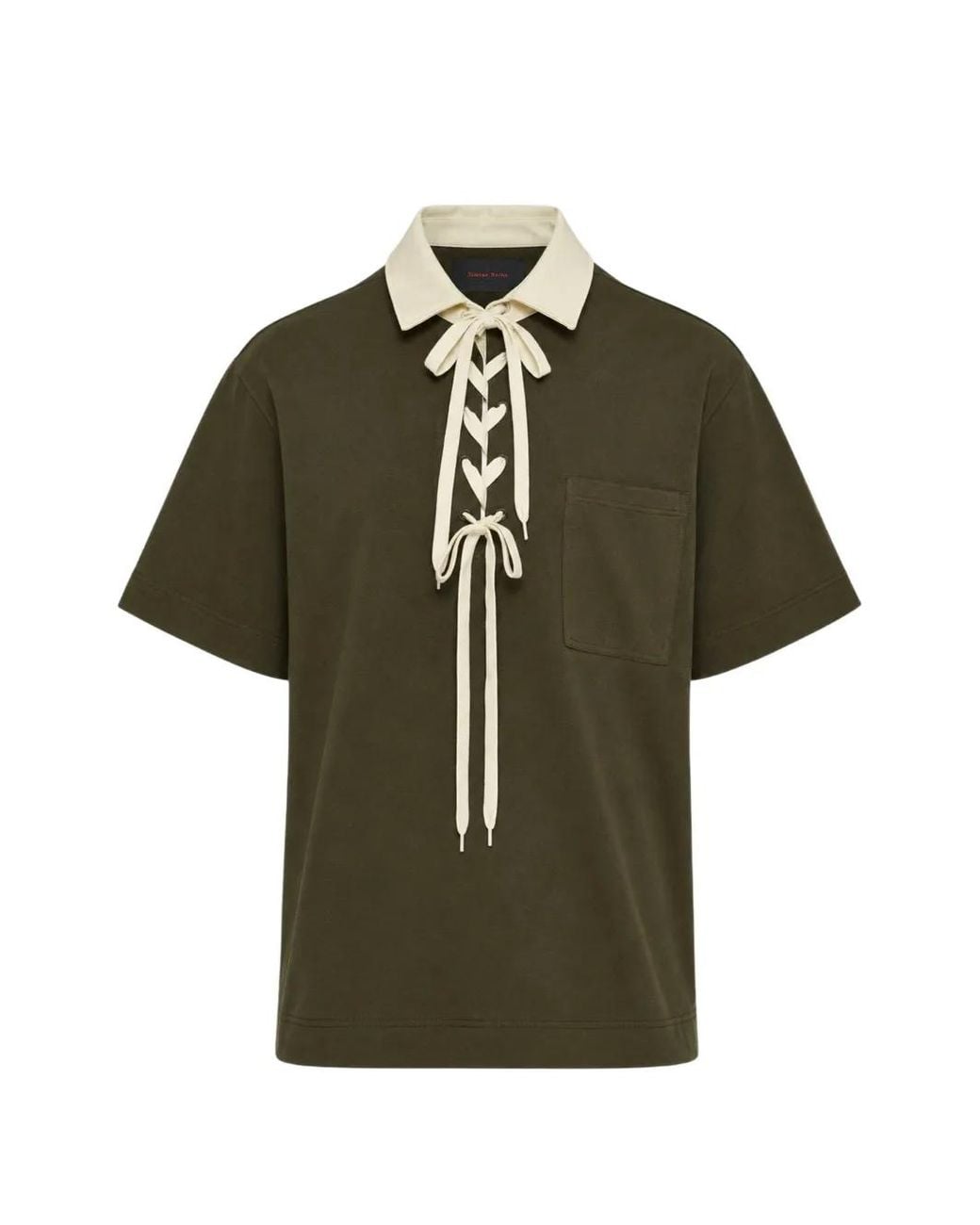 Simone Rocha Green Polo De Rugby À Détail De Lacet for men