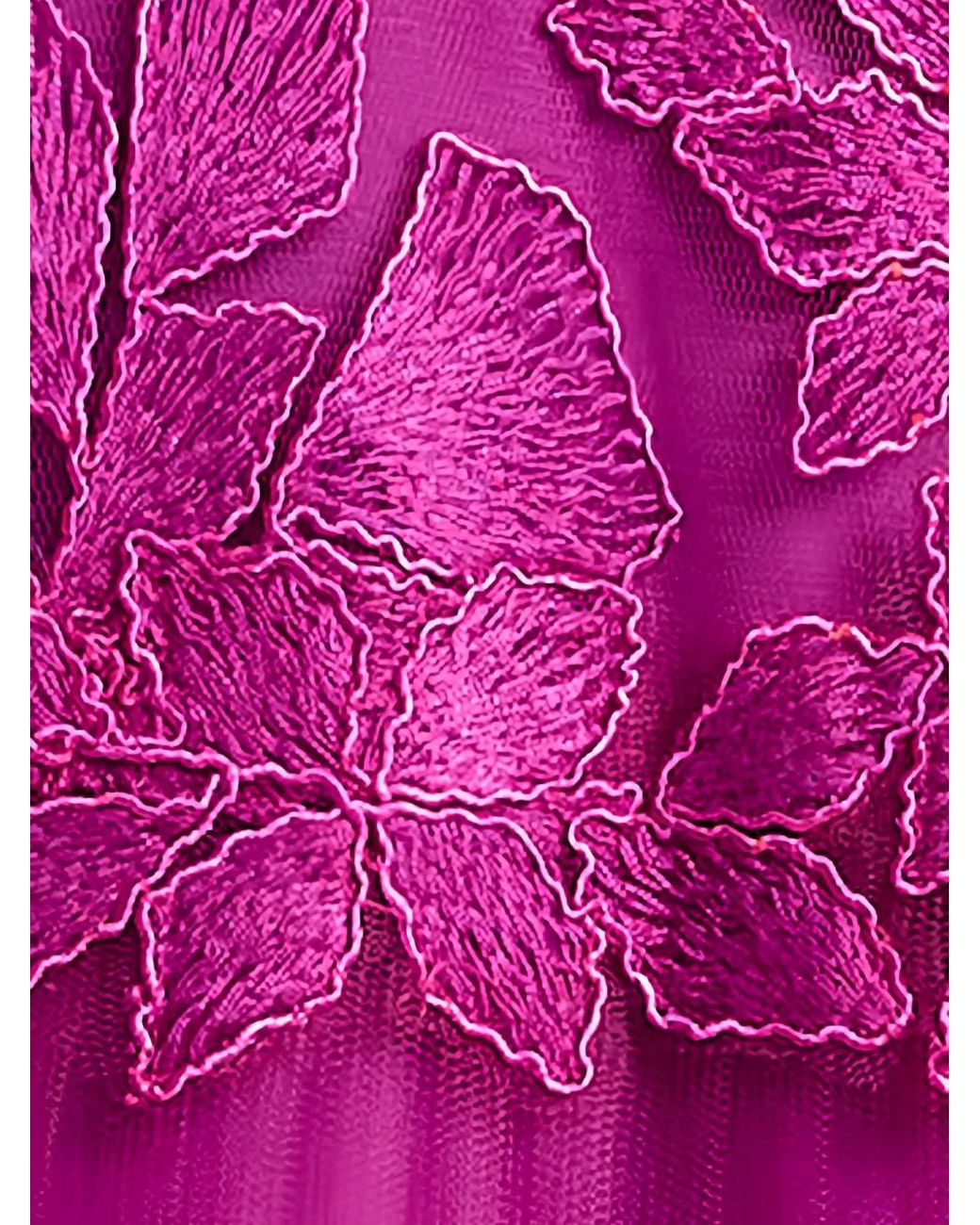 Tadashi Shoji Purple Floral-Embroidered Tiered Midi Dress