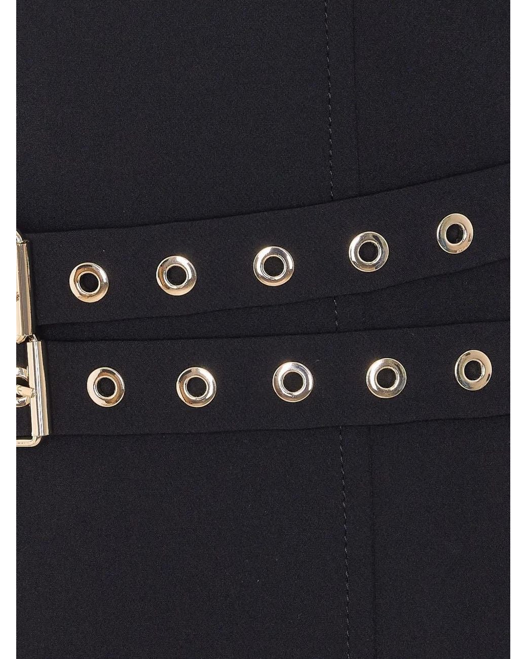 Liu Jo Black Short Sheath Dress With Buckles