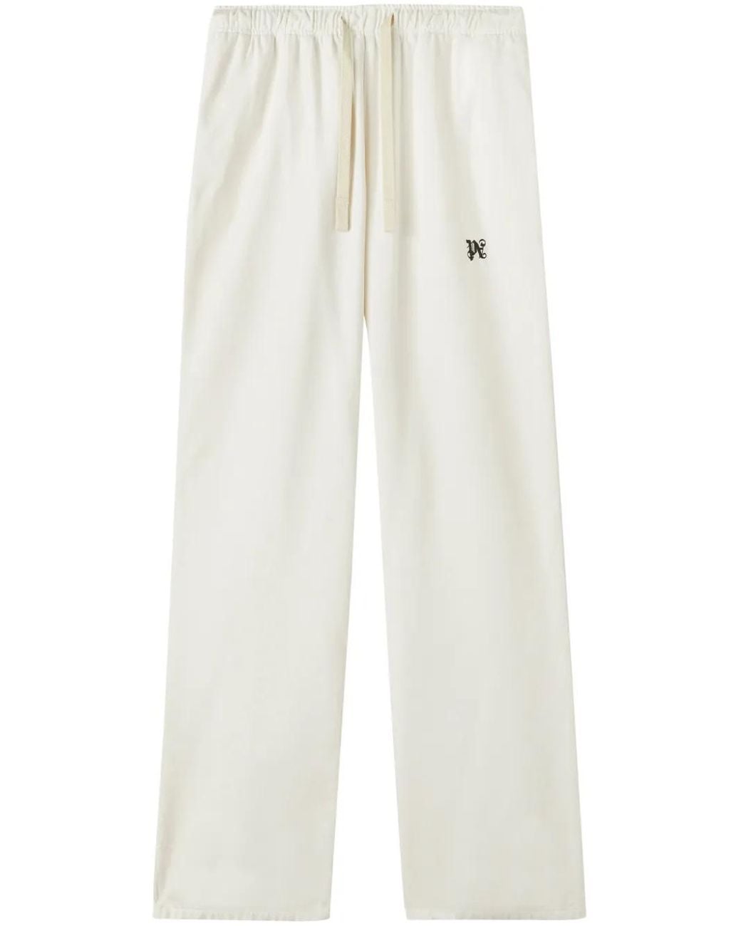 Palm Angels White Off- Jogging Trousers With Monogram for men