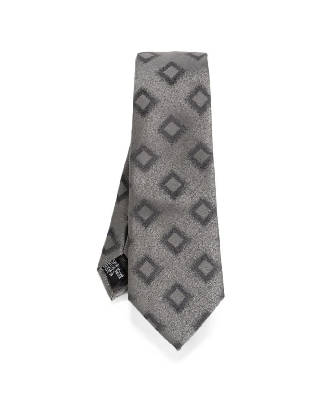 Giorgio Armani Gray Geometric-Pattern Silk Tie for men