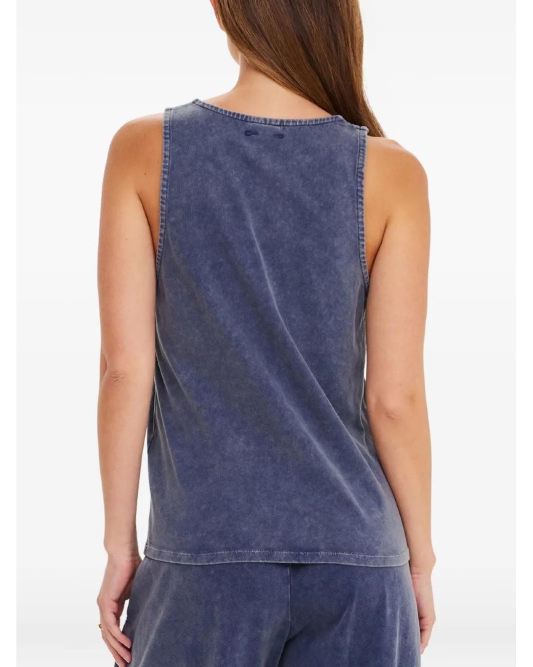 The Upside Blue Soho Kapri Buttoned Tank Top