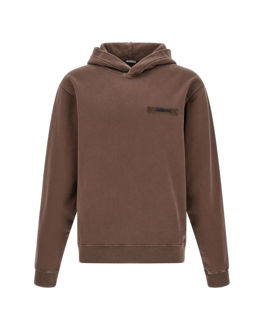 Jacquemus Brown Logo-Patch Hoodie for men