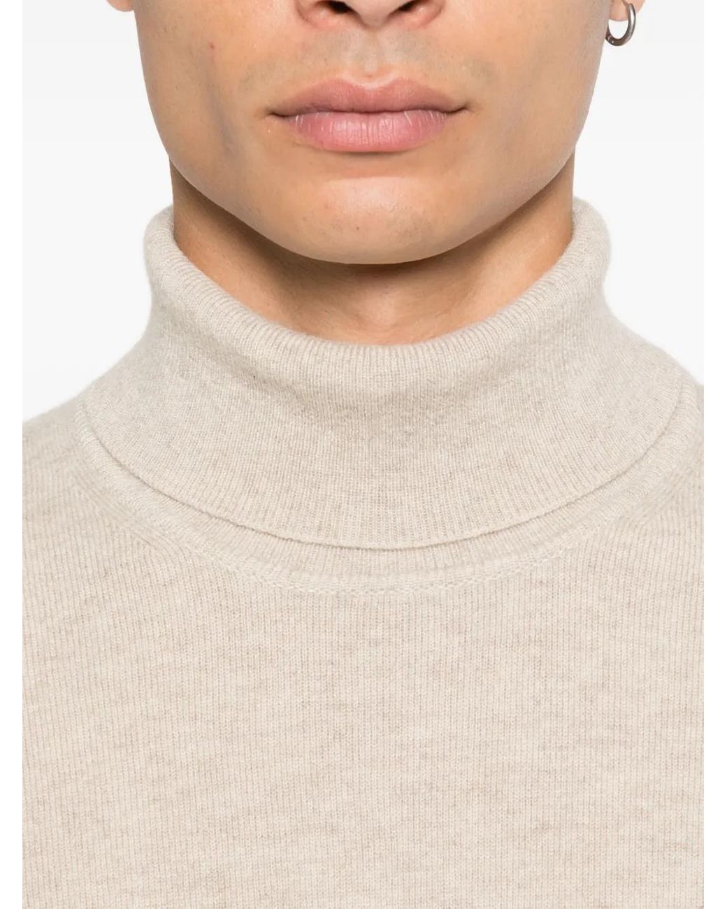 Fedeli Natural Cashmere Roll-Neck Top for men