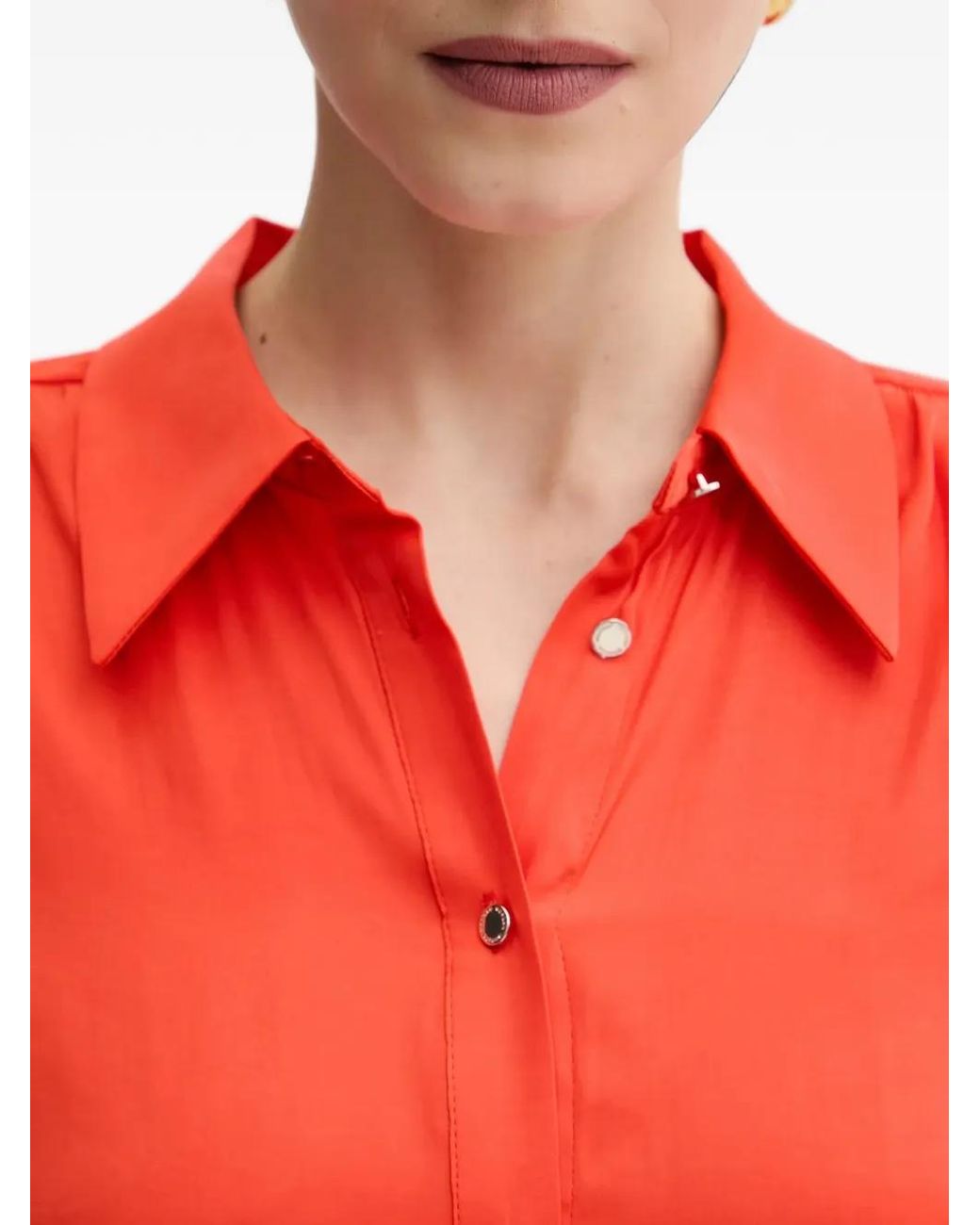 Morgan Red Button-Up Shirt