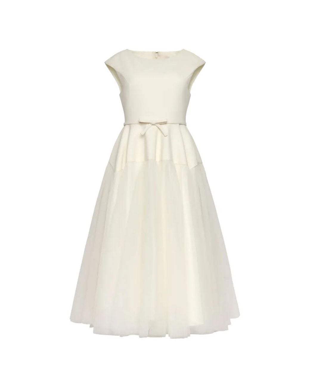 Cinq À Sept White Bow Tulle Dress