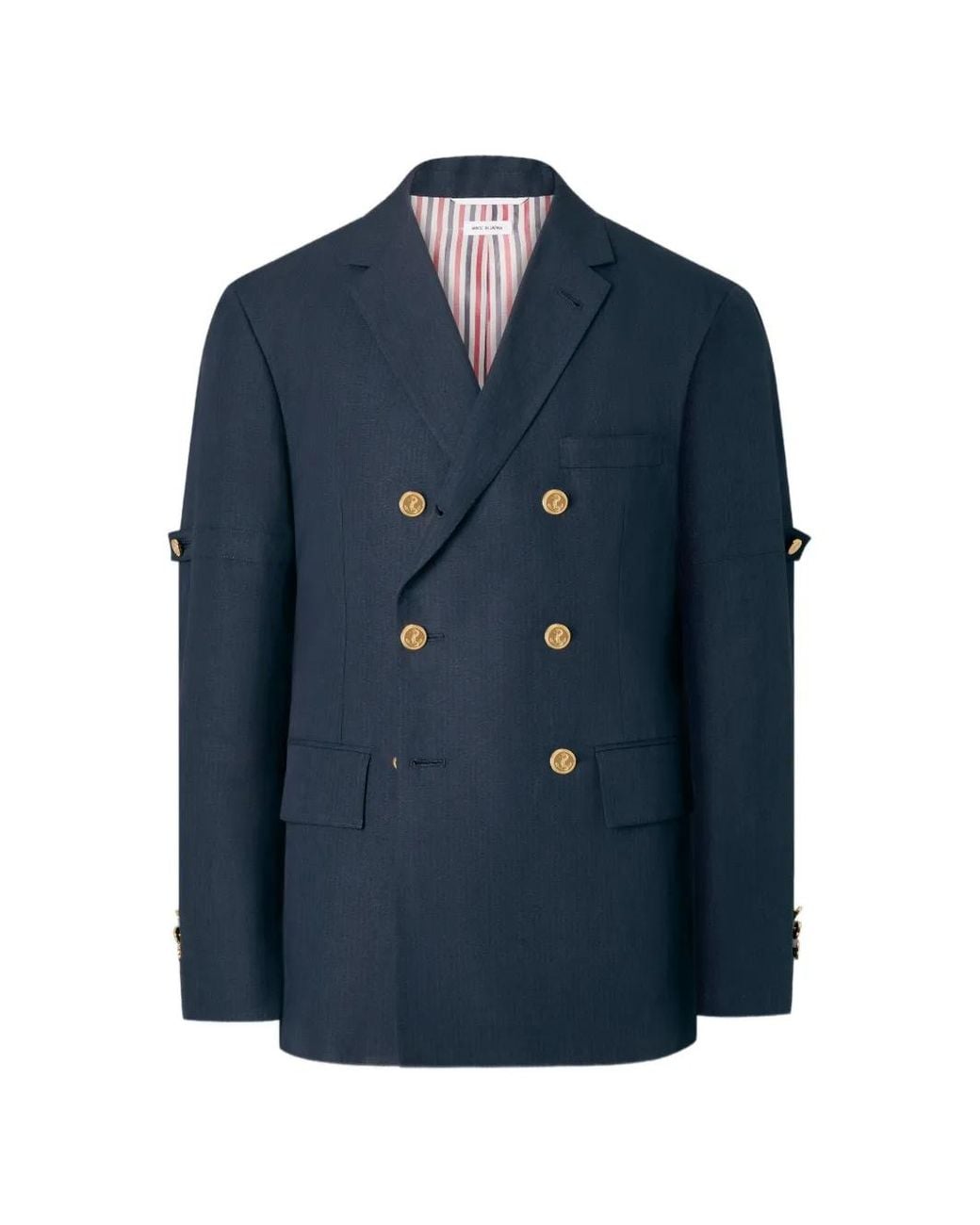 Thom Browne Blue University Stripe Unconstructed Sportcoat for men
