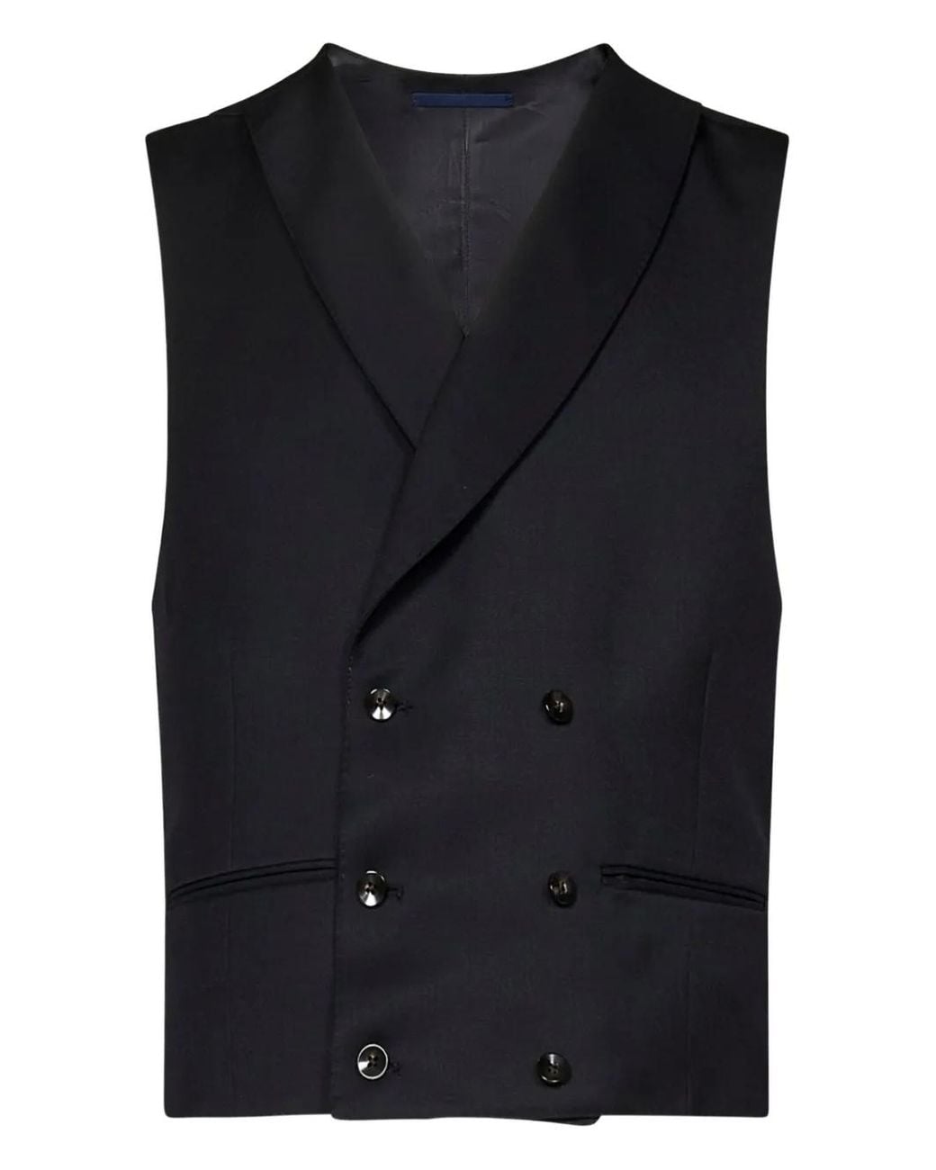 Franzese Collection Black Double-Breasted Waistcoat for men