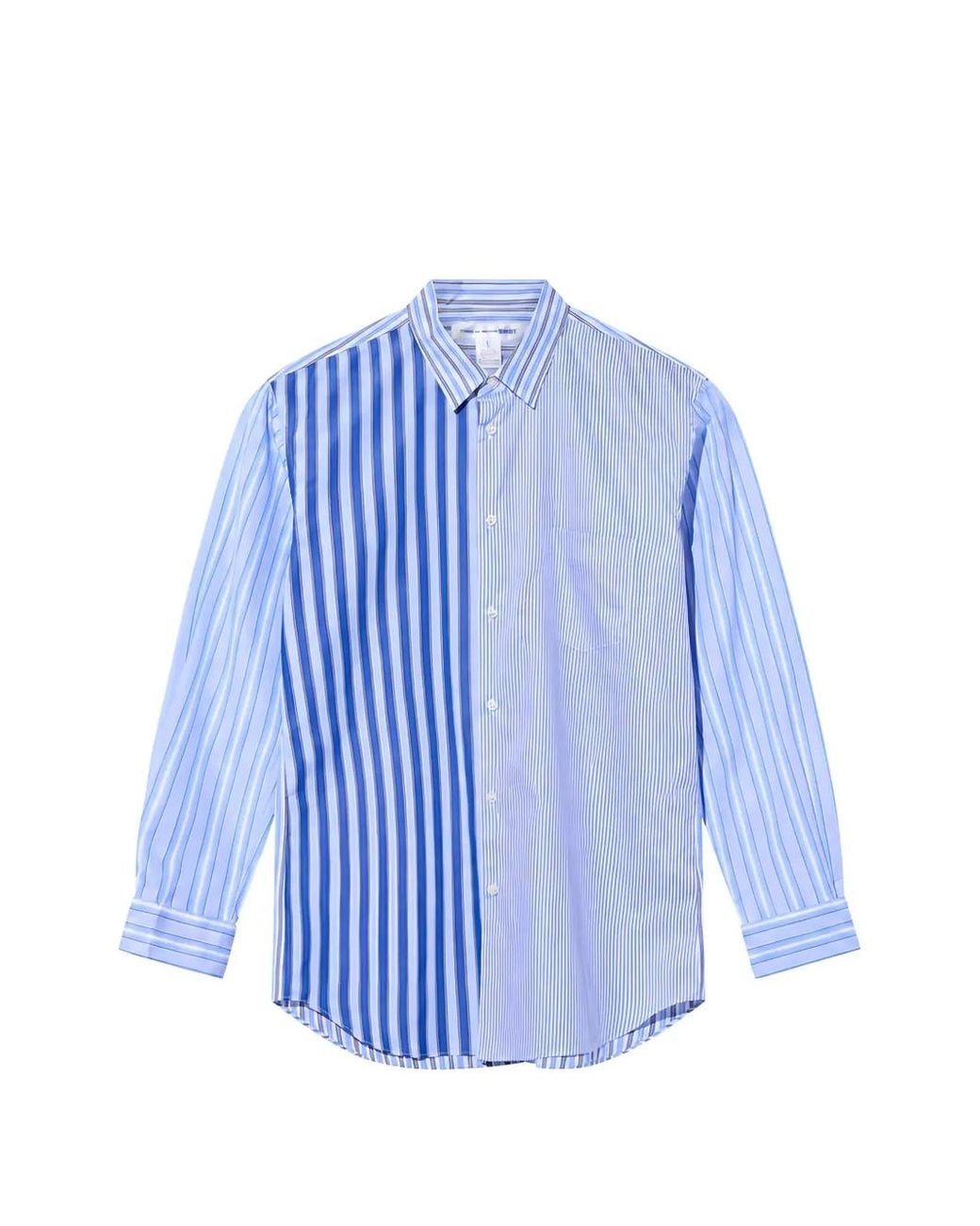Comme des Garçons Blue Striped Panelled Shirt for men