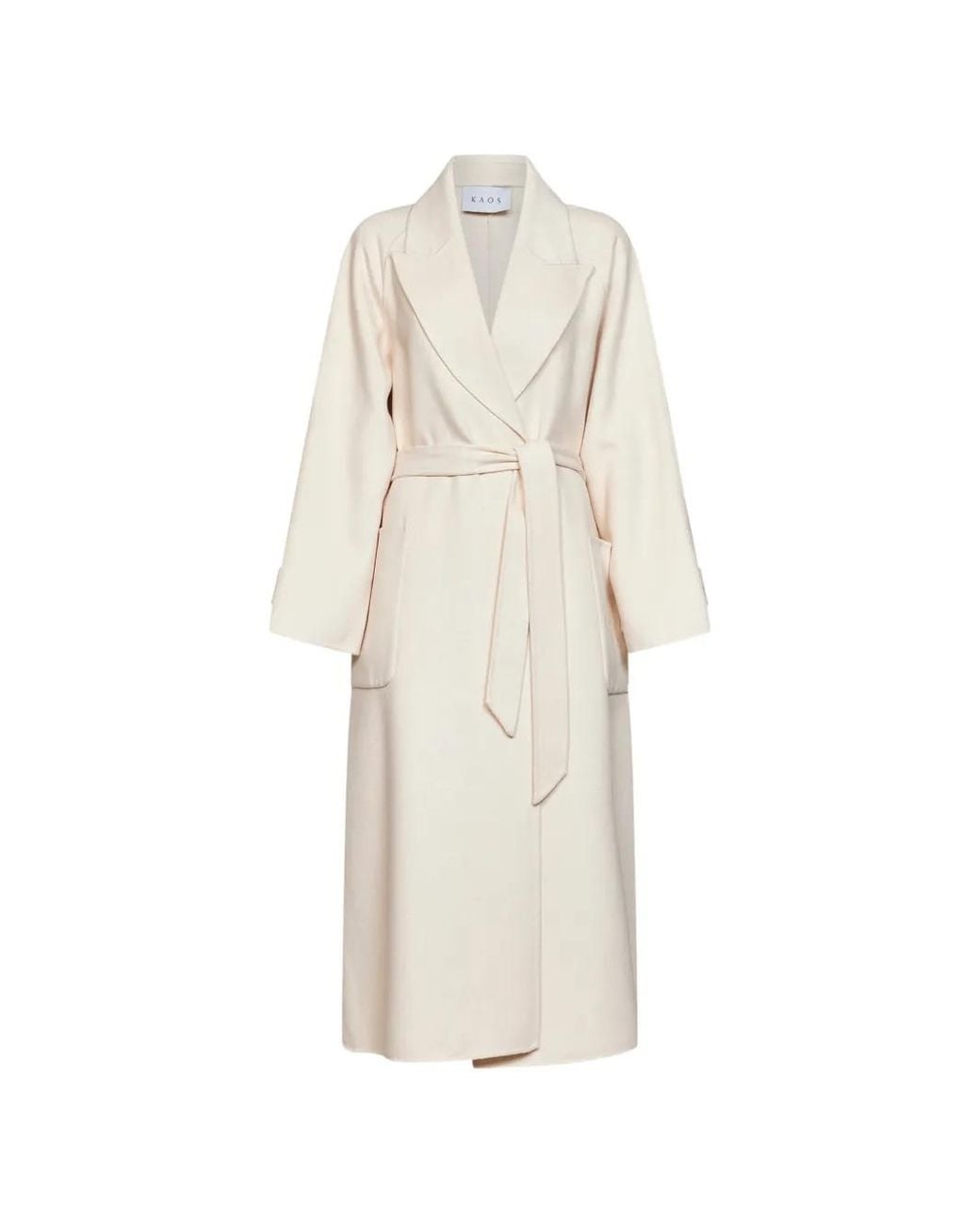 Kaos White Belted Wrap Coat