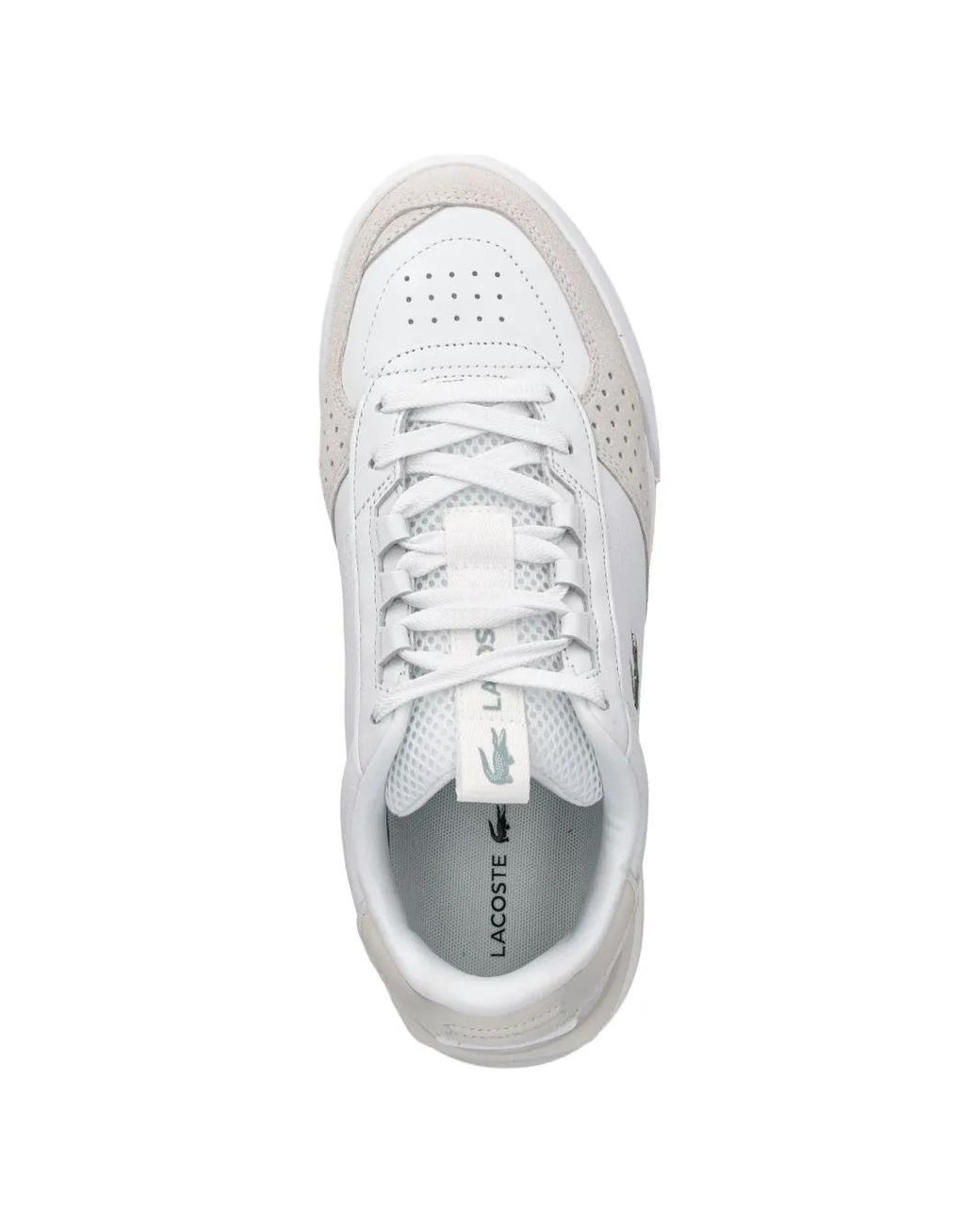 Lacoste White Slam Break Perforated Panelled Sneakers for men