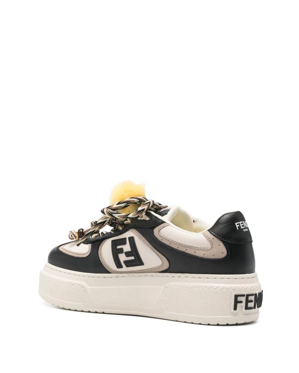 Fendi Logo-Plaque Platform Sneakers in Black | Lyst