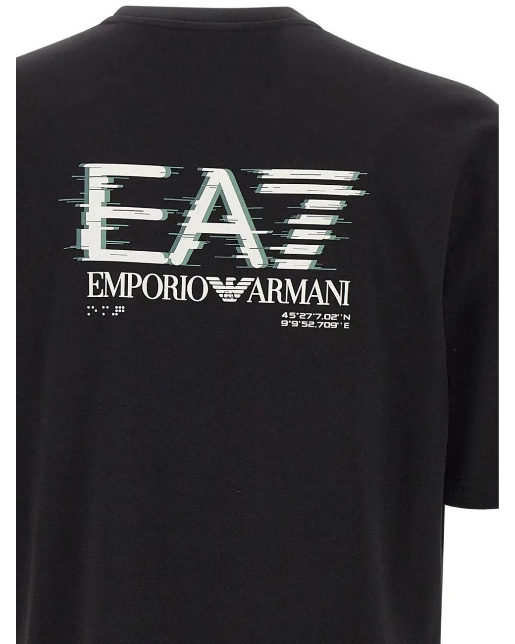 EA7 Black Visibility Logo Graphic T-Shirt for men