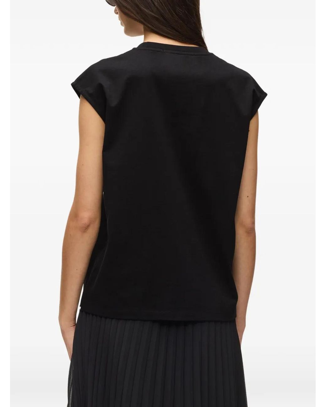 Karl Lagerfeld Black Signature-Hem Tank Top