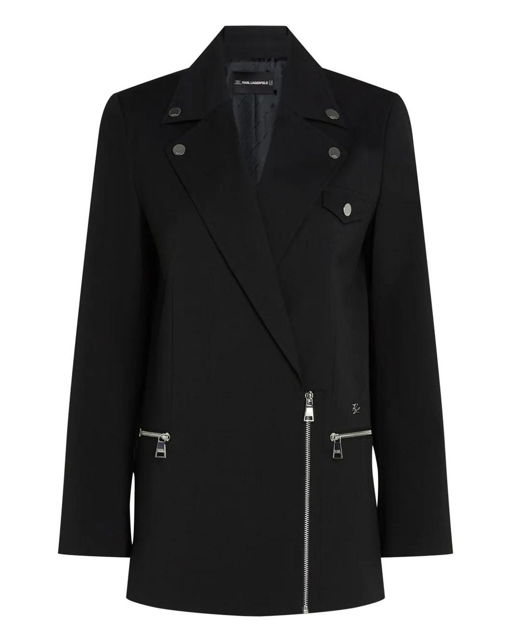 Karl Lagerfeld Black Biker Blazer