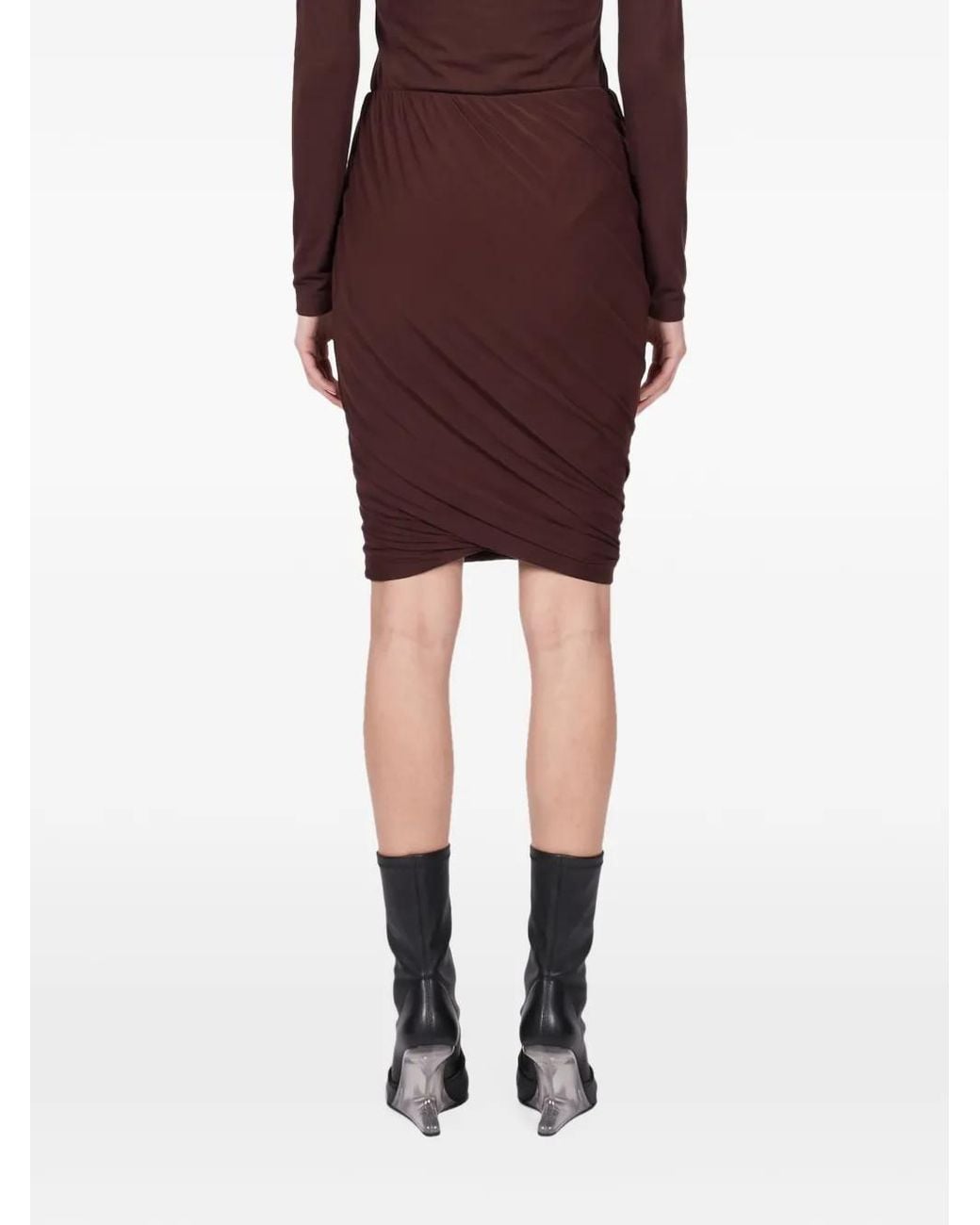 Rick Owens Purple Luna Ruched-Detail Mini Skirt