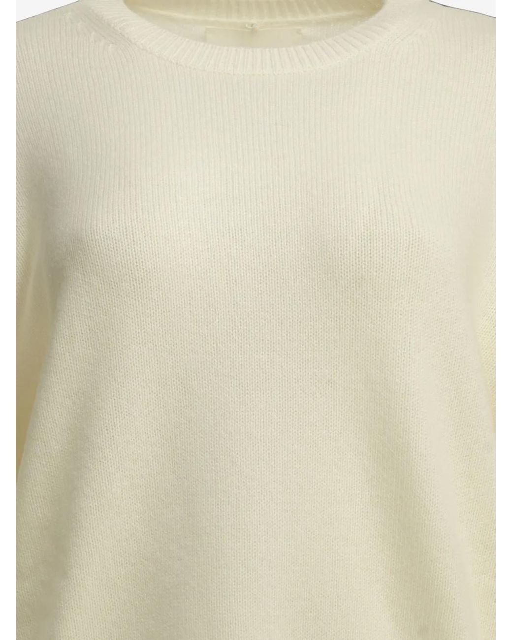 Lisa Yang White Veira Cashmere Drop-Shoulder Fine-Knit Top