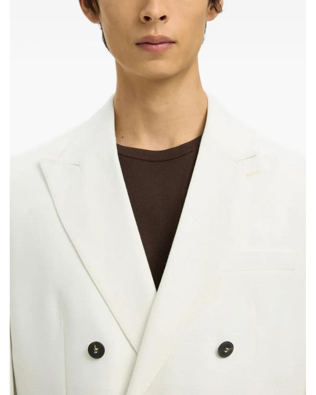 SELECTED White Double-Breasted Blazer for men