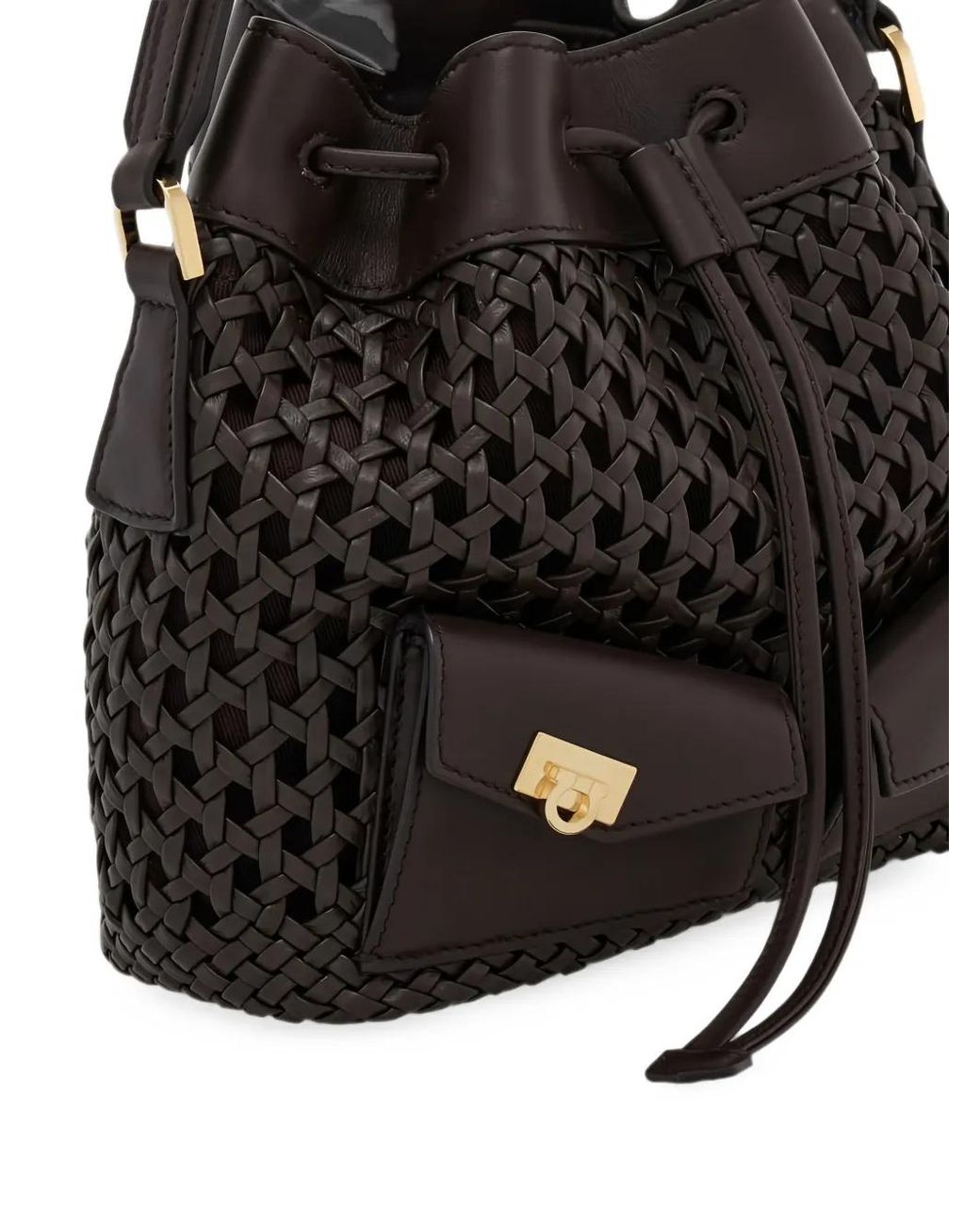 Ferragamo Black Hug Multipocket Bucket Bag