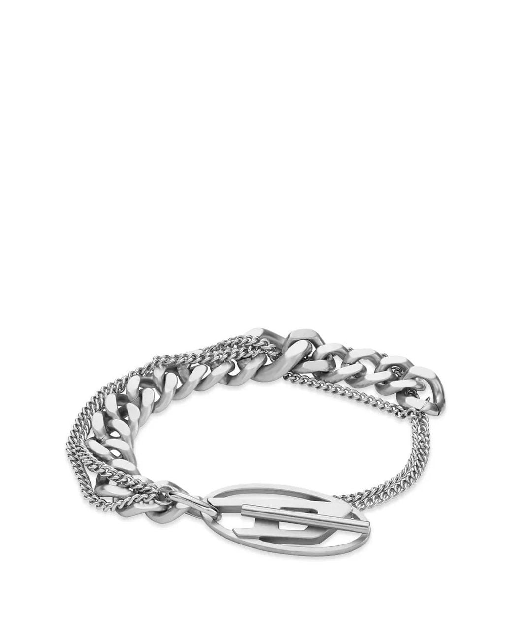DIESEL White Bracelet Multichaîne Oval D