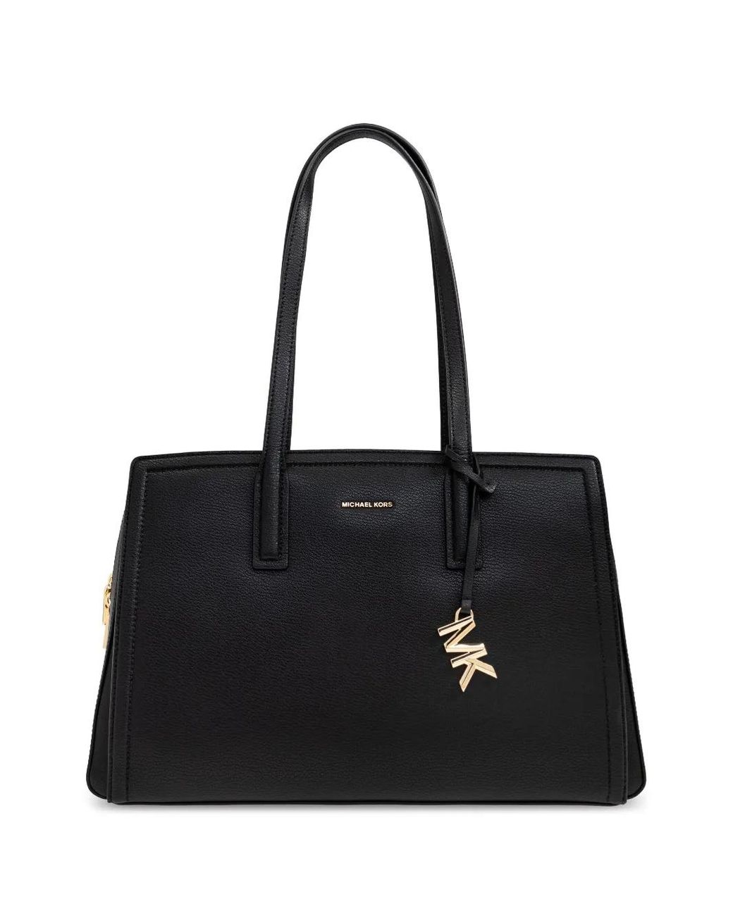 MICHAEL Michael Kors Black Logo-Charm Shoulder Bag