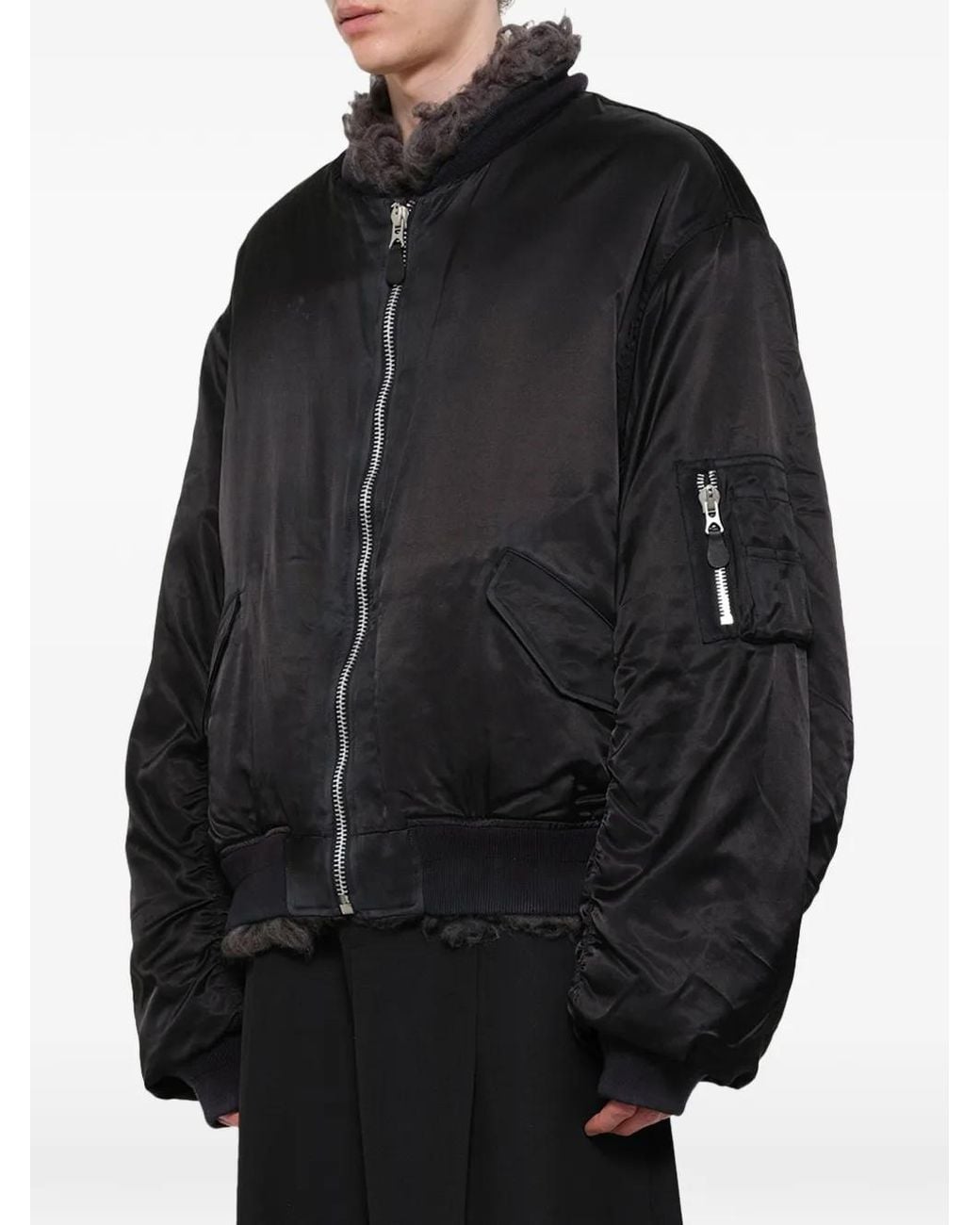 Doublet Black Zip-Up Bomber Jacket for men