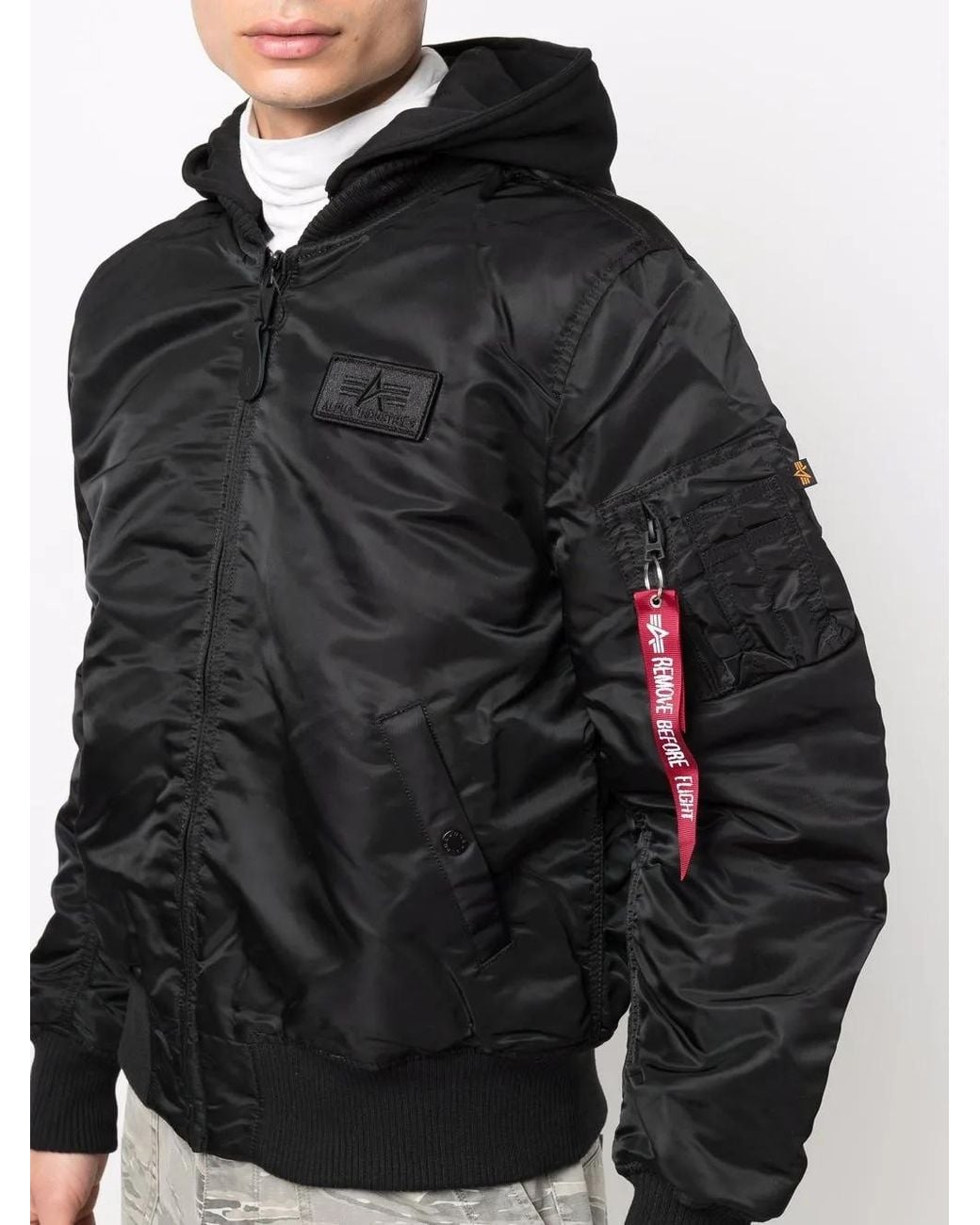 Alpha Industries Bomberjack Met Logo in het Black voor heren
