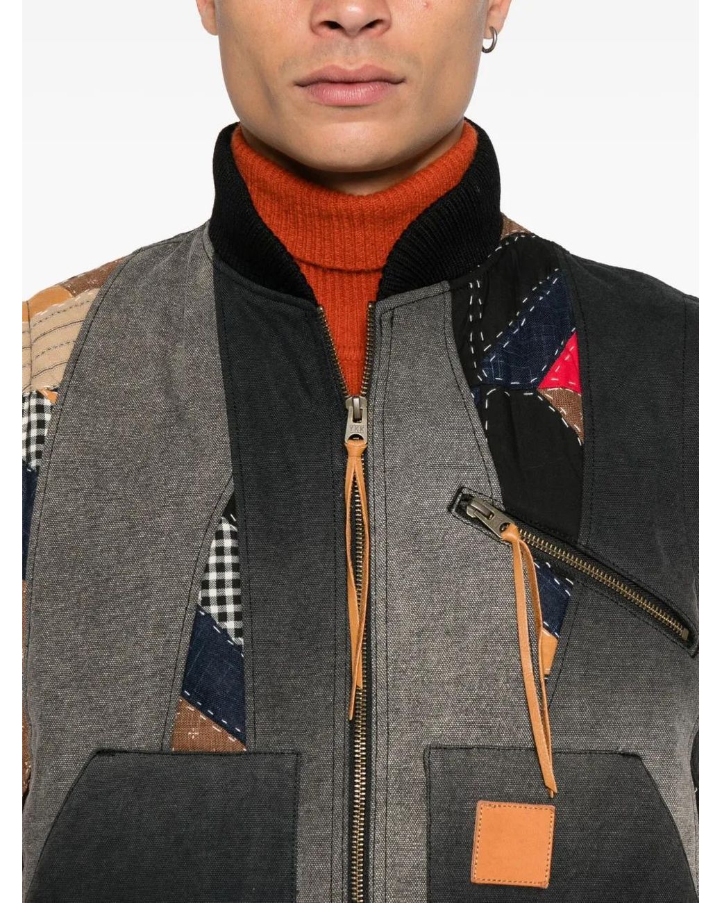 KHOKI Weste Im Patchwork-Look in Black für Herren