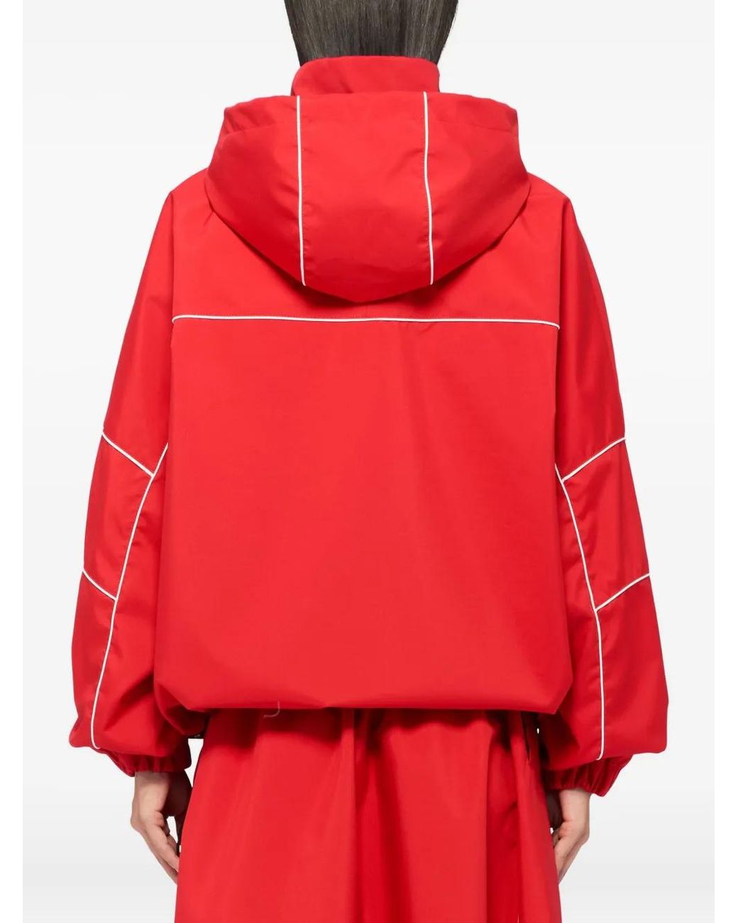 MSGM Red Hooded Jacket