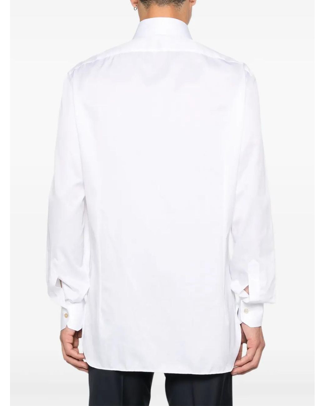 Kiton White Button-Down Shirt for men